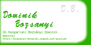 dominik bozsanyi business card